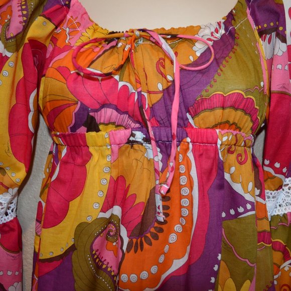 Sz XS Trina Turk Pink Retro Floral Beach Coverup - Picture 9 of 15